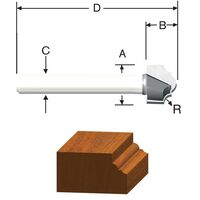 VERMONT AMERICAN   カーバイドチップルータービット（クラシカル）1/2インチ (23126) / ROUTER BIT 1/2 CLASSICAL