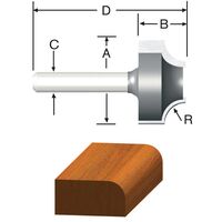 VERMONT AMERICAN　オボロルータービット 1/4インチ (23128) / ROUTER BIT 1/4" OVOLO