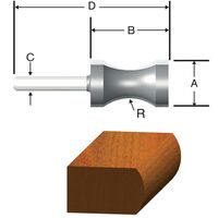 VERMONT AMERICAN   コンベックスルータービット23/32インチ (23158)  / ROUTER BIT 23/32R CONVEX