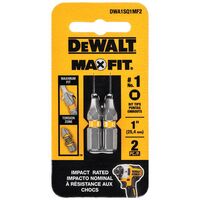 DeWalt Max Fit スクリュードライバービット2点セット スクエア (DWA1SQ1MF2)