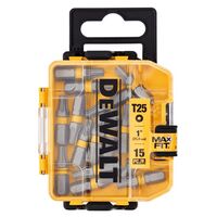 DeWalt Max Fit トルクススクリュードライバービット15点セット (DWA1TX25MF15)