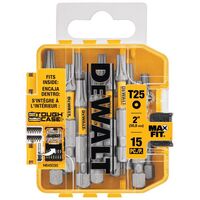 DeWalt Max Fit トルクススクリュードライバービット15点セット (DWA2TX25MF15)