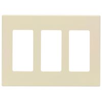 Leviton Decora Plus ネジなしウォールプレート ライトアーモンド 3ギャング (80311-0ST)