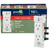 Leviton Decora Edge 改ざん防止コンセント ホワイト 10個入 (E5325-0MW)