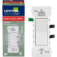 Leviton Decora Edge 単極ロッカースイッチ ホワイト (E5601-0SW)