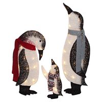Sienna LED付ペンギン家族庭用デコレーション (R6G0591A)