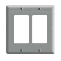 Leviton Decora ウォールプレート 2ギャング グレー (80409-GY)