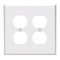 Leviton 2連コンセントウォールプレート 2ギャング (80516-00W)