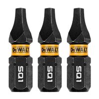 DeWalt FlexTorq スクエアインパクトドライバービット3点セット (DWAF1SQ1IR3)