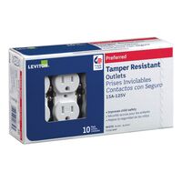 Leviton 二連コンセント ホワイト 10個入 (T5320-WMP)