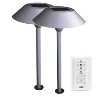 Feit OneSync ソーラーパワー式LED通路ライト ブラッシュニッケル 2個入 (PATHWAY LT LED NCKL 2PK )