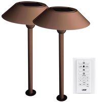 Feit OneSync ソーラーパワー式LED通路ライト ブロンズ 2個入 (PATHSYNC/SOLBZ2)