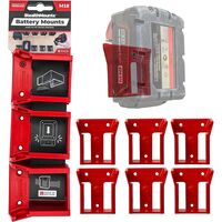 StealthMounts Milwaukee M18 バッテリーマウントホルダー 6個入 (BM-MW18-RED-6)