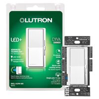 Lutron Diva 調光器&パドルスイッチ (DVCL-153PH-WH)