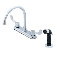 Homewerks サイドスプレー付2ハンドル式キッチン蛇口 クロム (822N-A6501)