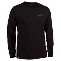 Milwaukee Freeflex 男性用長袖ワークTシャツ ブラック Lサイズ (604B-L)