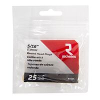 Richelieu バーチ材ラウンドヘッドプラグ 25個入 5パック (R77185)