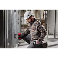 Milwaukee Gridiron 襟付フランネルシャツ グレー Mサイズ (M551G-M)