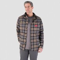 Milwaukee Gridiron 襟付フランネルシャツ グレー Lサイズ (M551G-L)