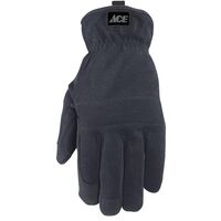 ACE 男性用ワークグローブ ブラック＆グレー Mサイズ (WRK GLVS MENS BLCK/GRY M)