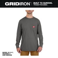 Milwaukee Gridiron 長袖Tシャツ グレー Mサイズ (606G-M)