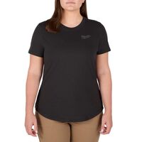 Milwaukee Freeflex 女性用半袖Tシャツ ブラック Lサイズ (F452B-L)