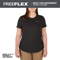 Milwaukee Freeflex 女性用半袖Tシャツ ブラック Mサイズ  (F452B-M)