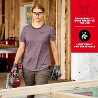 Milwaukee Freeflex 女性用半袖Tシャツ グレー Lサイズ (F452G-L)