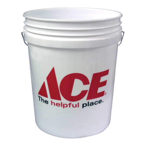 Ace プラスティック製バケツ ホワイト 10個入 (05GACE54120) /  PLSTC BUCKET 5G WHT ACE