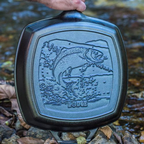 Lodge Wildlife Series-Rainbow Trout 鋳鉄製グリルパン (L8SGPWLFI) / GRILL PAN RNBW TRT 10.5"