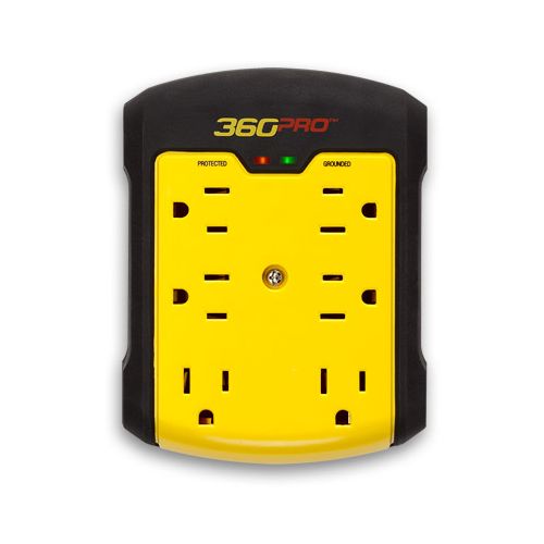 360 Electrical 6口コンセントサージ電圧タップ イエロー ブラック (36002) / PRO 360 TAP 6OUT YLW/BLK