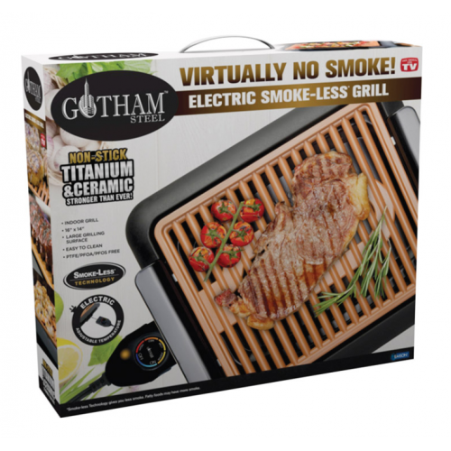 Gotham Steel As Seen on TV 屋内用スモークレスグリル (1618) / GRILL SMOKELESS 16X14"