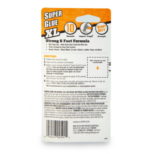 Gorilla Super Glue XL 高強度スーパー接着剤 6個セット（7400202） / SUPER GLUE LIQUD XL 25GM