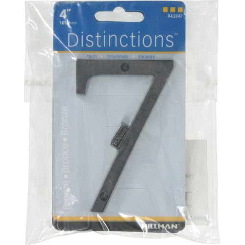 Hillman Distinctions ネジ設置式金属製ナンバー 4インチ ブロンズ「0」 (843247) 3個セット/ 4" BRZ DSNCT #7 SCRW 1PC