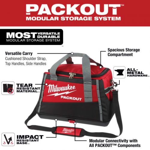 Milwaukee PACKOUT 3ポケット付ツールバッグ (48-22-8322) / PACKOUT TOOL BAG 20"3PKT
