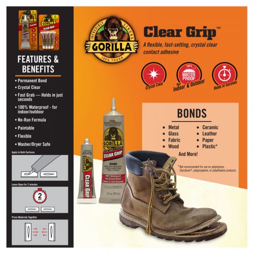 Gorilla Clear Grip 高強度接着剤 6個セット (8040002) / GORILLA CLR GRIP ADH 3OZ