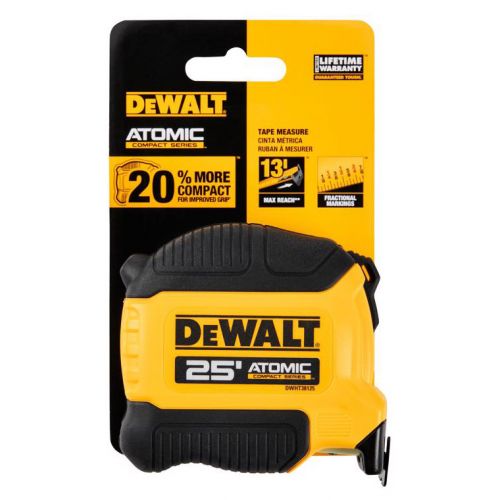 DeWalt Atomic コンパクトメジャーテープ (DWHT38125S) / TAPE MEASURE ATOMIC 25'L