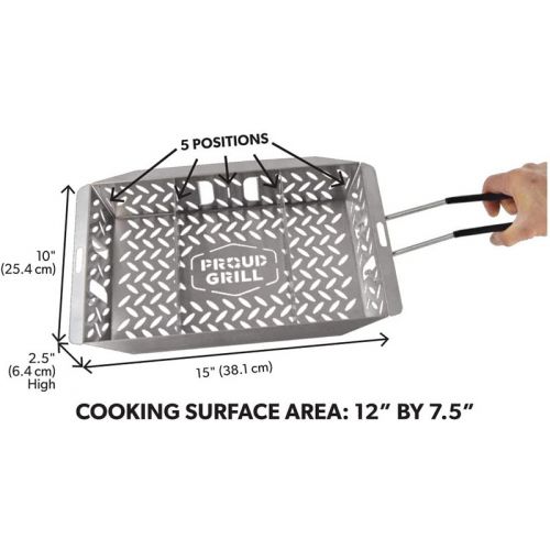 Proud Grill UltraVersatile ステンレススティール製グリルバスケット (5101P) / GRILL BASKET SS 10X15"