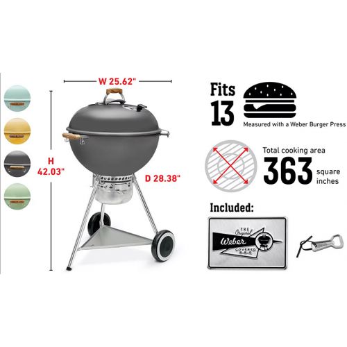 Weber Kettle チャコールグリル ホットロッドイエロー (19523001) / GRILL KTTL 22" HR YLW