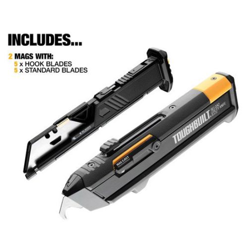 ToughBuilt 万能ナイフ ブラック (TB-H4S2-03-6BES) / UTILITY KNIFE BLK 6.5"L
