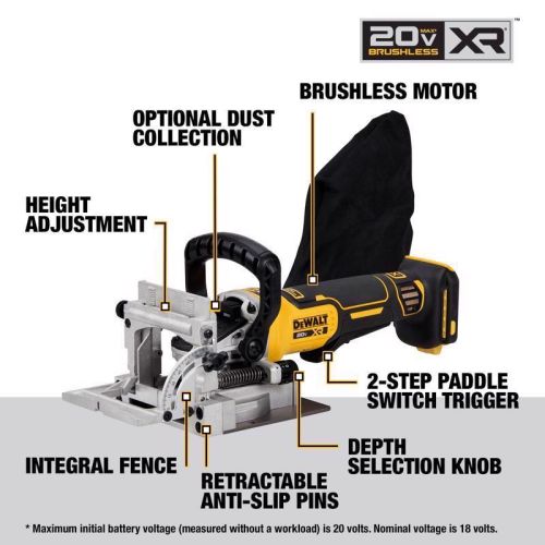 DEWALT 20V MAX XR コードレスジョイナー (DCW682B) / BISCUIT JOINER CODLS 20V