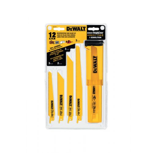 DeWalt  バイメタル製 レシプロソーブレード 12点セット (DW4892) / RECIP SAWBLD SET BM 12PC