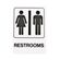 HY-KO プラスティックサインステッカー「Restrooms」5枚入 (D-23) / SIGN DECO RESTROOM 5X7"