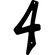 Hillman ネジ設置式アルミニウム製ナンバー 4インチ ブラック「4」 (841624) 3個セット (841624) / 4" BLK #4 NAILON 1PC
