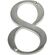 Hillman Distinctions ネジ設置式ブラッシュニッケル製ナンバー 4インチ シルバー「8」 (843328) 3個セット / 4" SLV DSNCT #8 SCRW 1PC