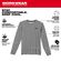 Milwaukee 男性用長袖ワークTシャツ グレー Lサイズ (604G-L) / TEE SHIRT WORK GRY LS L