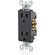 Leviton Decora 2連式コンセント ブラック (T5325-00E)