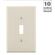 Leviton トグルウォールプレート アーモンド 10枚入 (PJ1-TM)