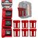 StealthMounts Milwaukee M18 バッテリーマウントホルダー 6個入 (BM-MW18-RED-6)
