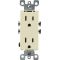 Leviton Decora コンセント 15A 125V アイボリー (05325-0IS) / RECEPT GRND DPLX DECOR I